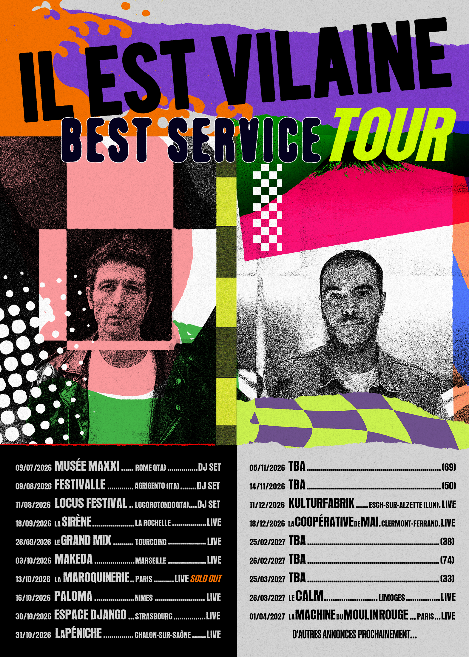 Sanguine - IL EST VILAINE – Les premières dates du Best Service Tour !