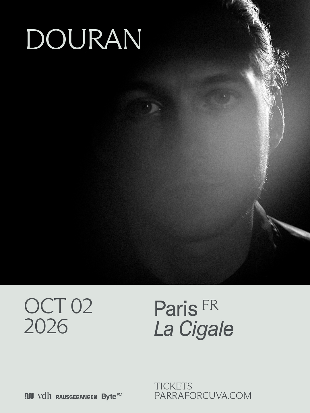 Sanguine - DOURAN en ouverture de Parra For Cuva à La Cigale le 2 octobre !